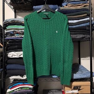 Ralph Lauren Green Cable Knit Sweater
